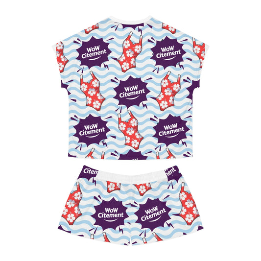 WoWcitement Tropical Women's Pajama Set, Cute Sleepwear, Summer Nightwear, Cozy Loungewear, Gift for Her, Vacation Vibes