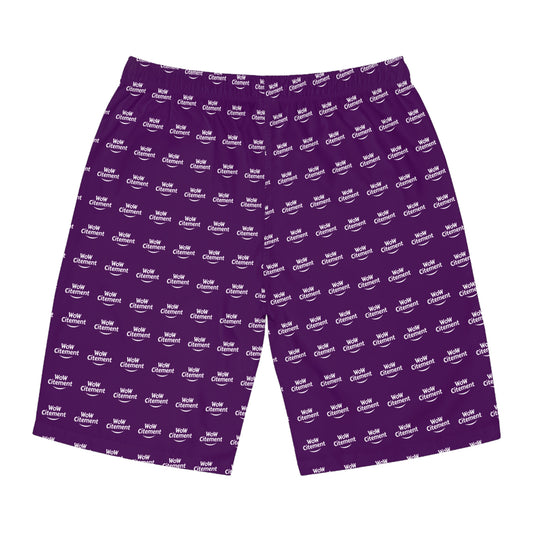 WoWcitement Men's Board Shorts - Color Purple Fun Summer Vibes, Perfect for Beach Trips, Pool Parties, Sports Activities, Casual Outings, AOP Design