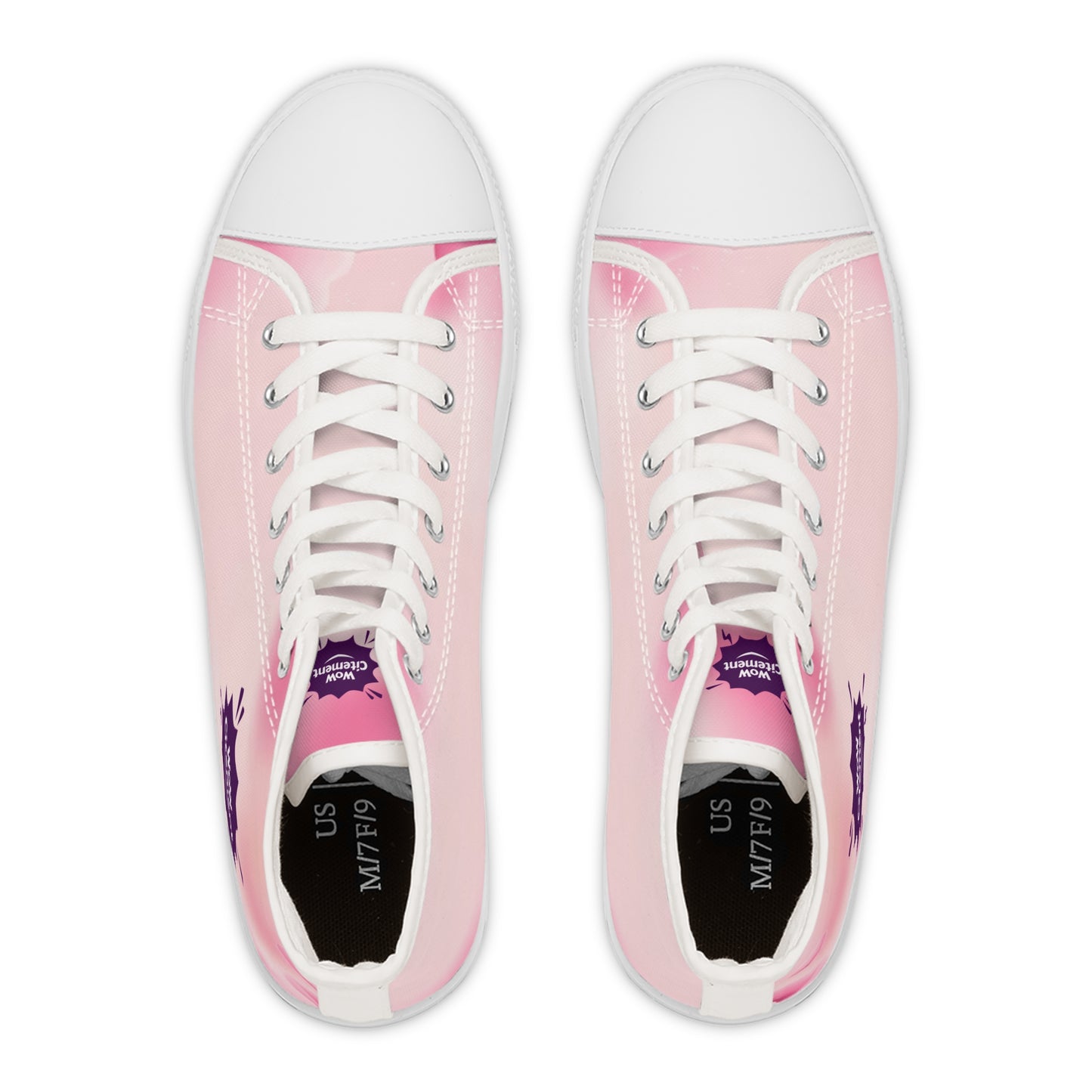Stylish Women's High Top Sneakers with Wowcitement design , Trendy Casual Footwear, Unique Sneakers for Women, Pink High Tops, Gift for Her, Fashionable Sneakers
