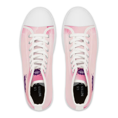 Stylish Women's High Top Sneakers with Wowcitement design , Trendy Casual Footwear, Unique Sneakers for Women, Pink High Tops, Gift for Her, Fashionable Sneakers