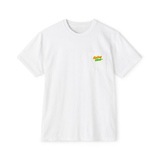 Unisex Spring Vibes Pocket T-Shirt - Tropical Graphic Tee