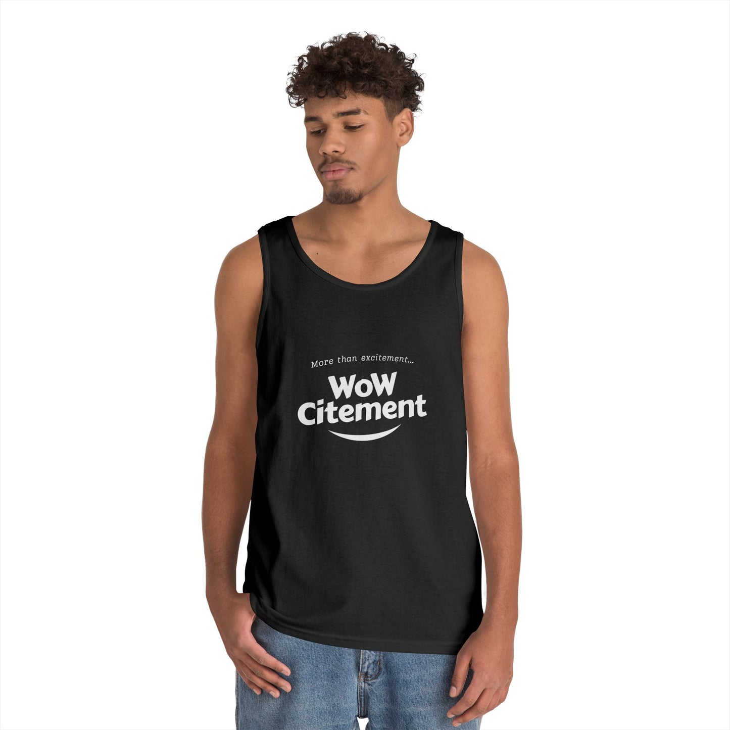 WoWcitement Unisex Cotton Tank Top - Fun Summer Wear, Gift for Friends, Motivational Apparel, Casual Day Out, Beach Wear, Workout Top