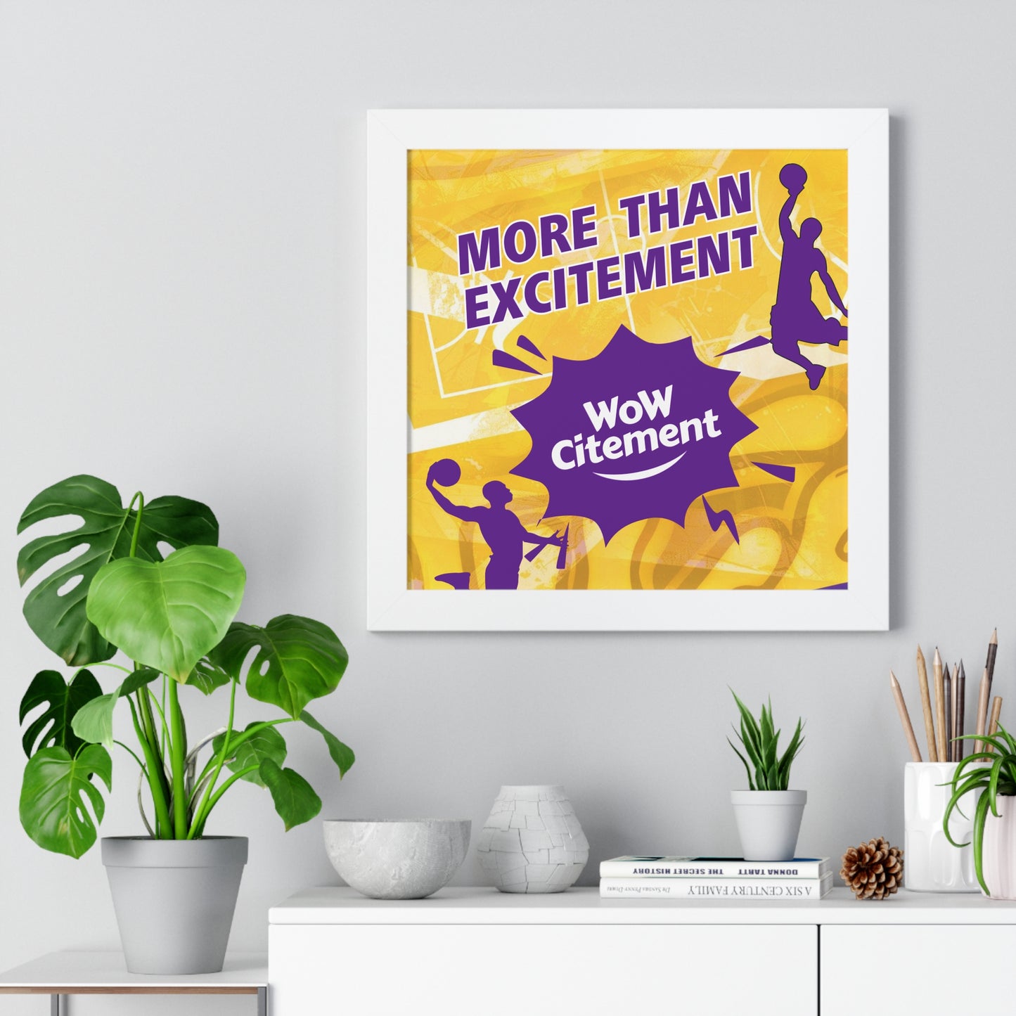 Vertical Poster  with Energetic Wowcitement Design - Perfect for Sports Lovers, Game Room Decor, or Gifts, Framed Vertical Poster, More Than Excitement, [...]