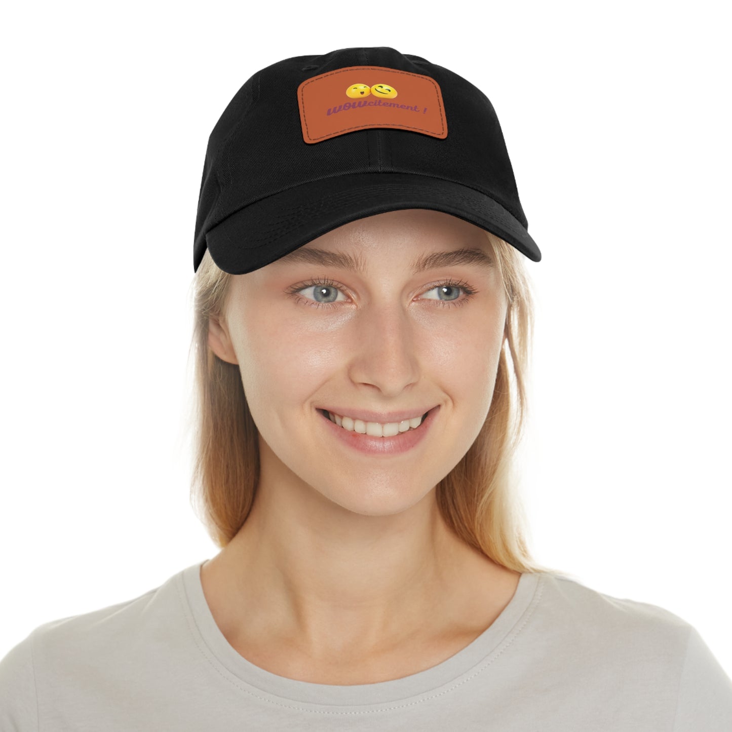 Wowcitement Dad Hat with Leather Patch (Rectangle)