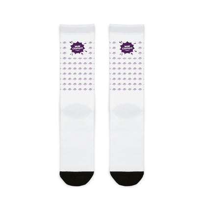 Wowcitement Patterned Crew Socks for Everyday Wear, Gift for Him/Her, Casual Fashion Addition, Unique Sock Gift, Sublimation Dress Socks