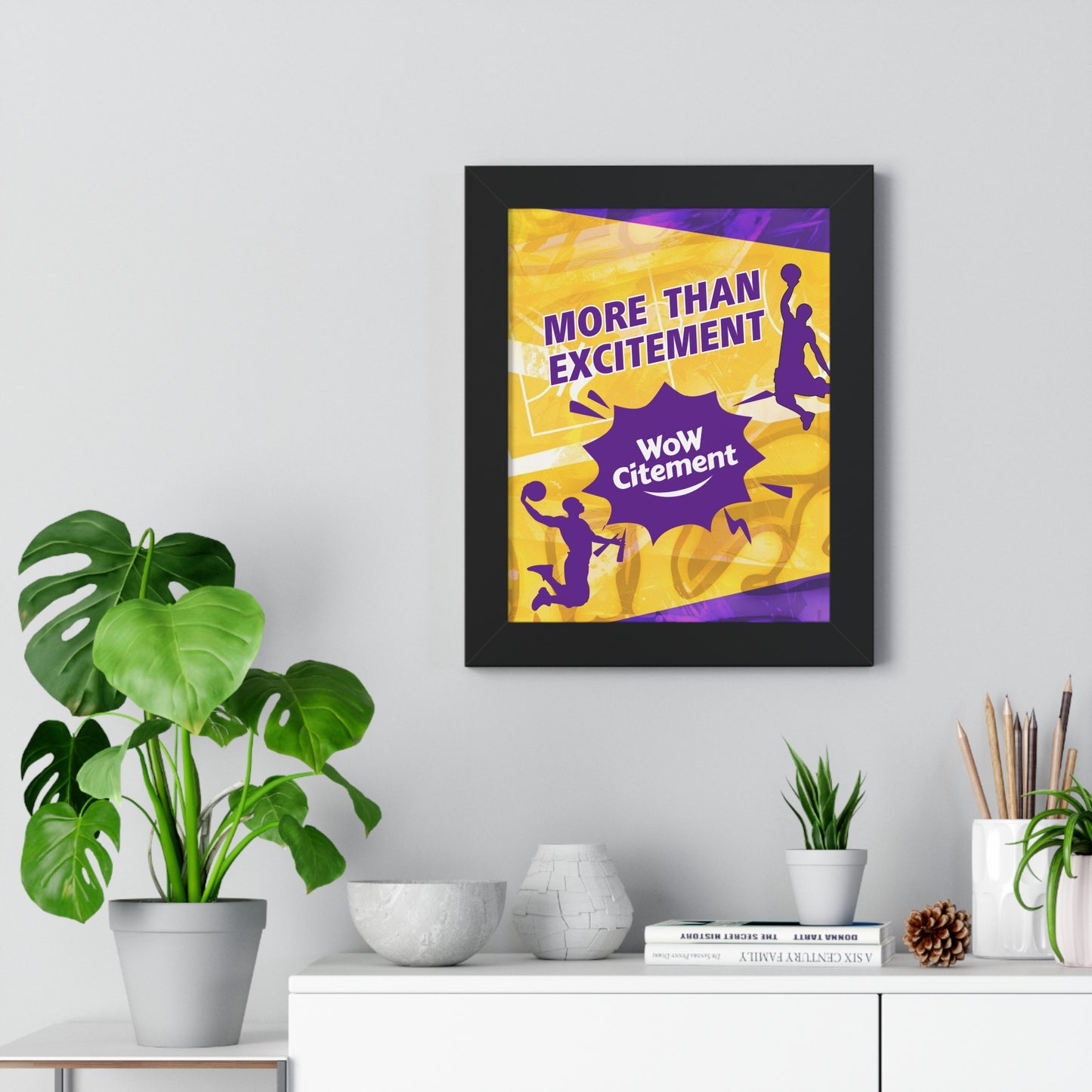 Vertical Poster  with Energetic Wowcitement Design - Perfect for Sports Lovers, Game Room Decor, or Gifts, Framed Vertical Poster, More Than Excitement, [...]
