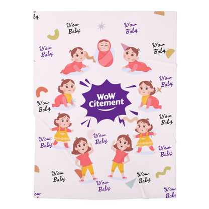 Baby Girl Swaddle Blanket - Adorable Wowcitement Design for Newborns and Baby Showers