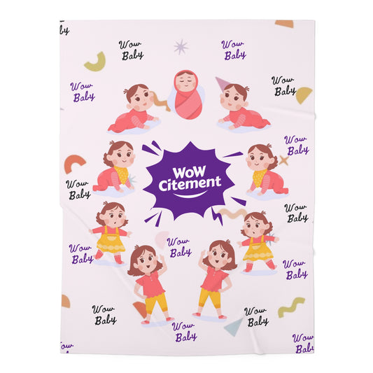 Baby Girl Swaddle Blanket - Adorable Wowcitement Design for Newborns and Baby Showers