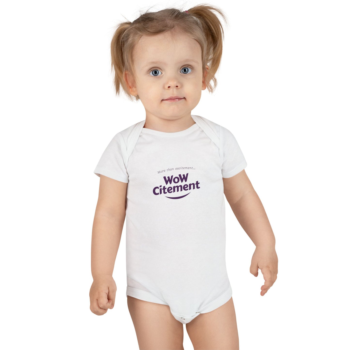 Baby Short Sleeve Onesie with Wowcitement design - Cute Baby Gift, Funny Baby Bodysuit, Newborn Announcement Outfit, Birth Celebration Clothing, Baby Shower Gift