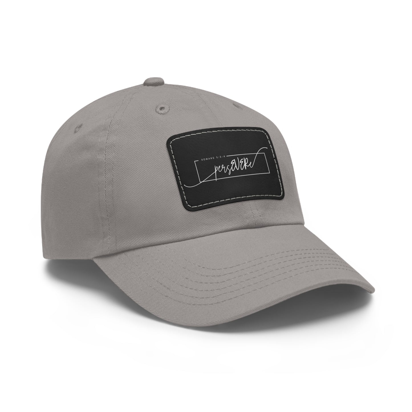 Persevere Dad Hat with Leather Patch (Rectangle)