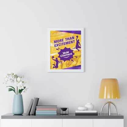 Vertical Poster  with Energetic Wowcitement Design - Perfect for Sports Lovers, Game Room Decor, or Gifts, Framed Vertical Poster, More Than Excitement, [...]