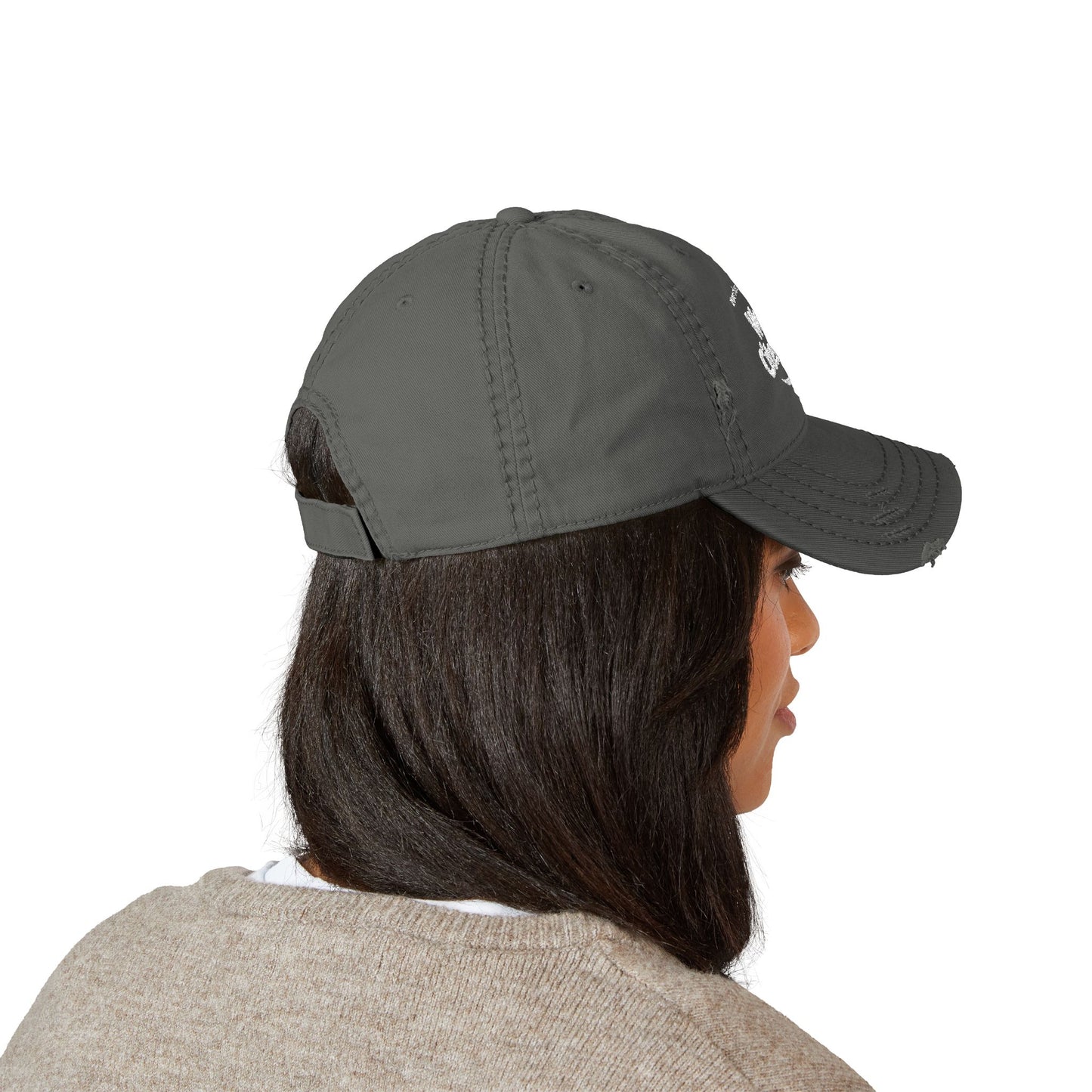 Distressed Dad Hat with WoW Citement Embroidery, Relaxed Cap for Comfy Style, Gift for Fathers Day, Casual Fashion Accessory