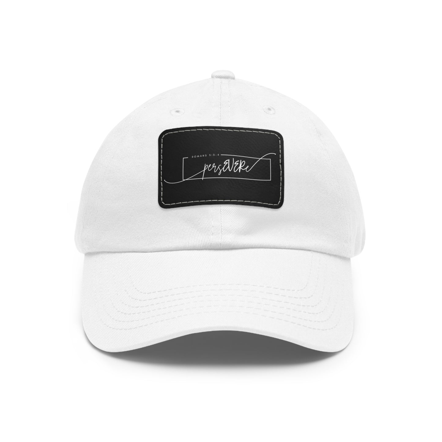 Persevere Dad Hat with Leather Patch (Rectangle)