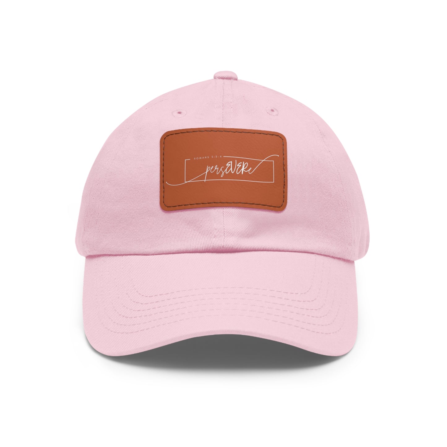 Persevere Dad Hat with Leather Patch (Rectangle)