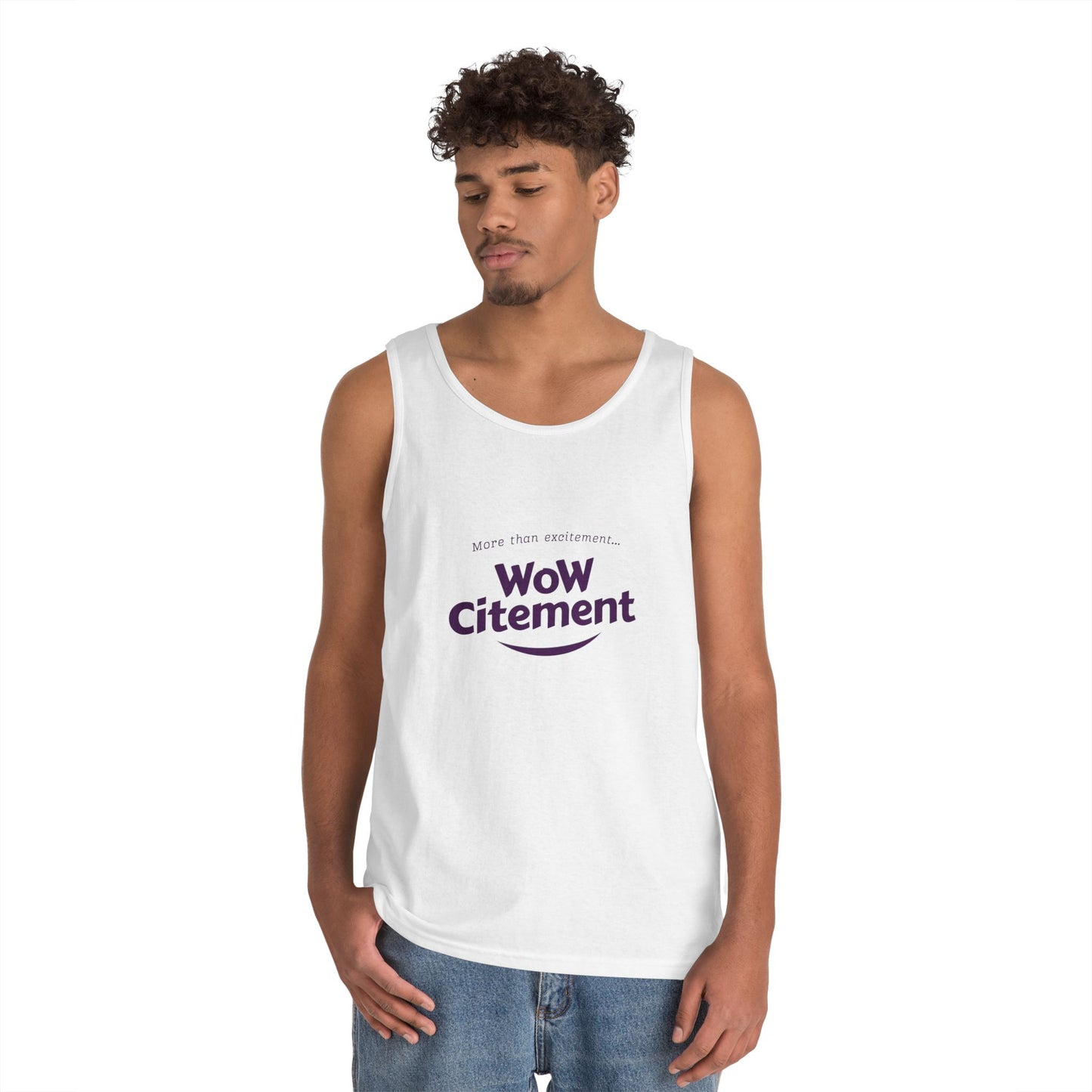 WoWcitement Unisex Cotton Tank Top - Fun Summer Wear, Gift for Friends, Motivational Apparel, Casual Day Out, Beach Wear, Workout Top