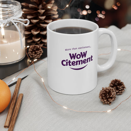 WowCitement Bright Ceramic Coffee Mug , Fun Gift for Coffee and Tea Lovers, Home and Office Décor