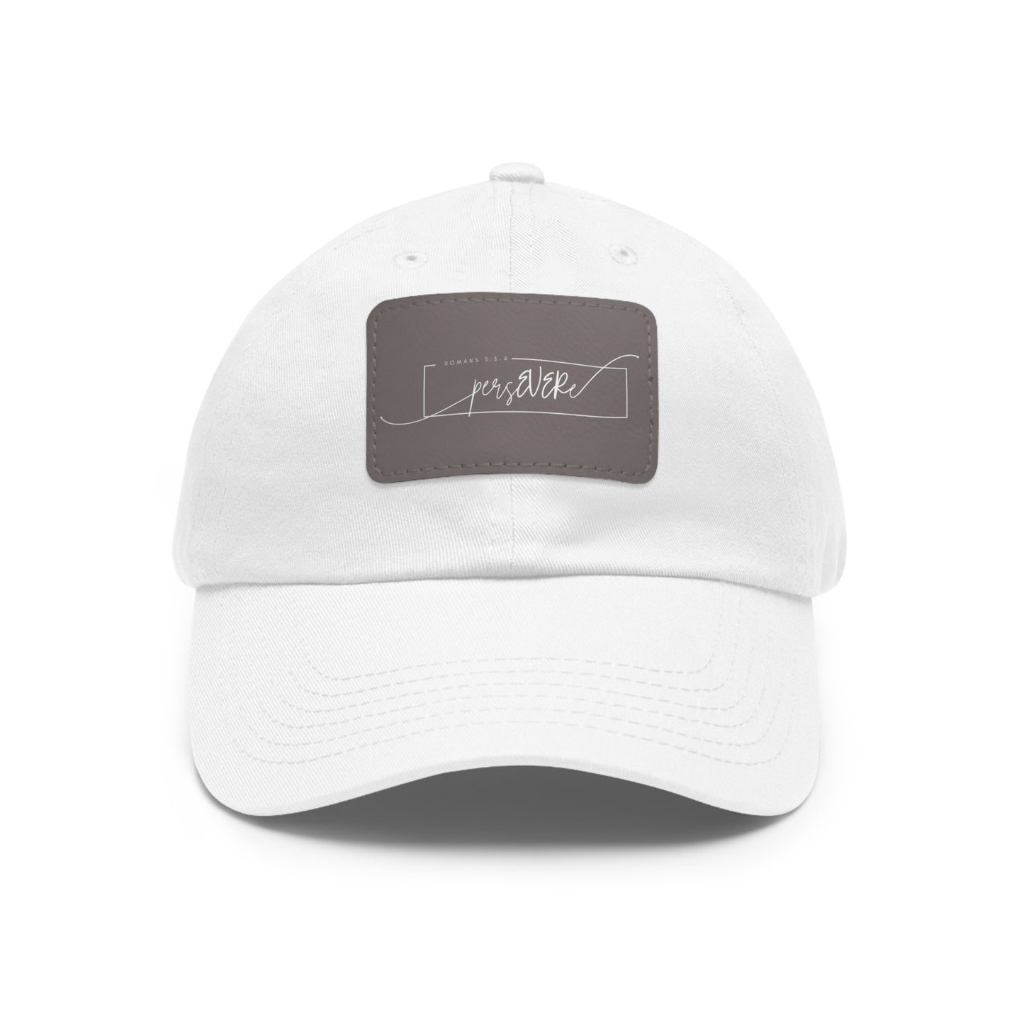 Persevere Dad Hat with Leather Patch (Rectangle)