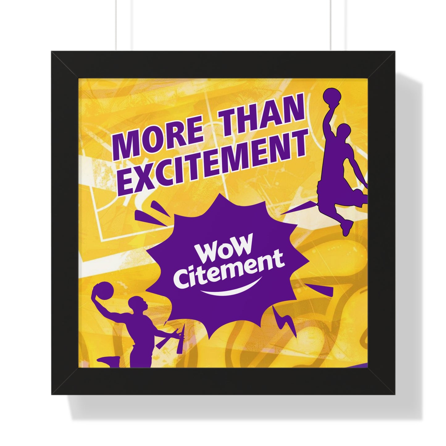 Vertical Poster  with Energetic Wowcitement Design - Perfect for Sports Lovers, Game Room Decor, or Gifts, Framed Vertical Poster, More Than Excitement, [...]