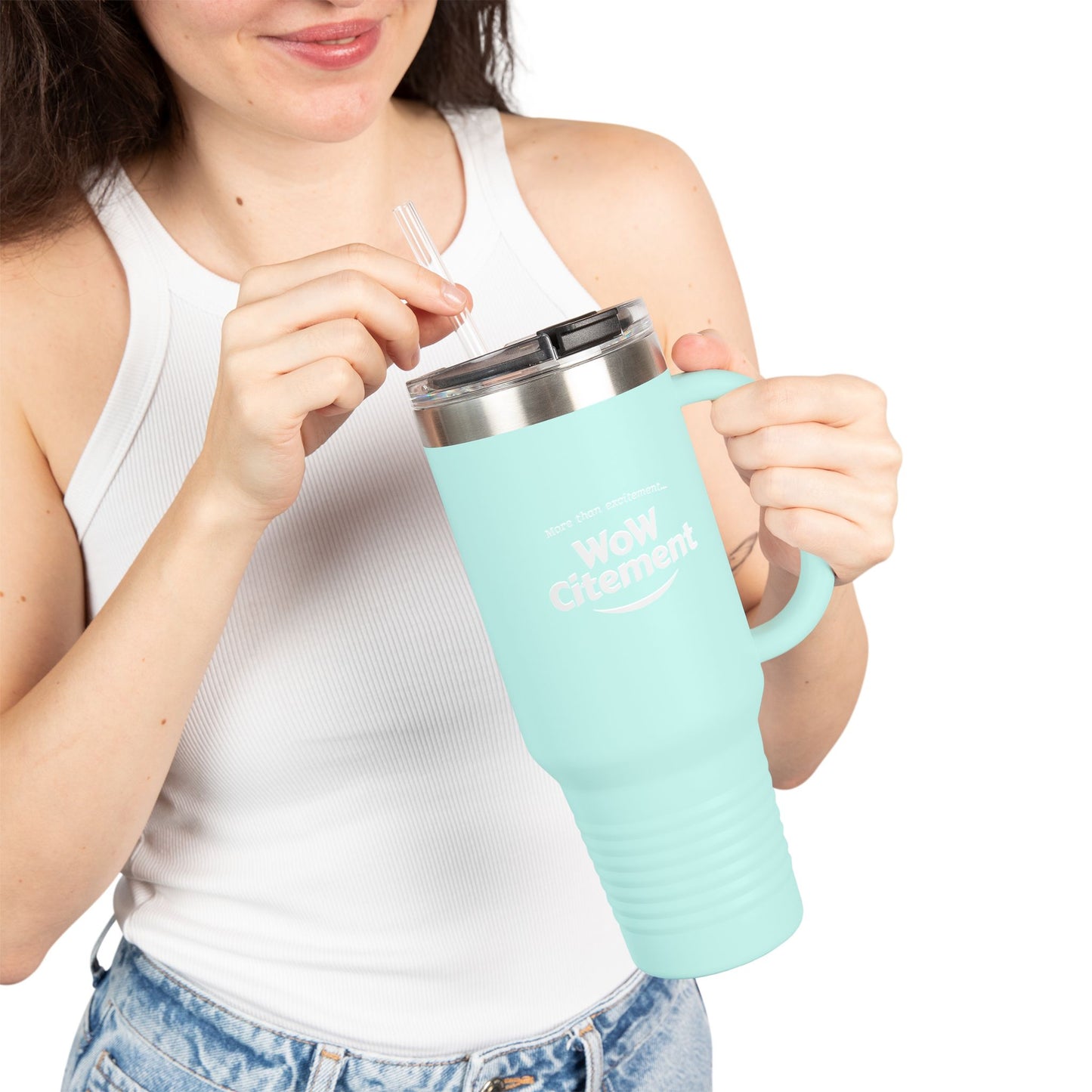Wowcitement Insulated Travel Mug - Perfect for Coffee Lovers, On-the-Go Hydration, Gift for Travelers, BPA-Free, 40oz