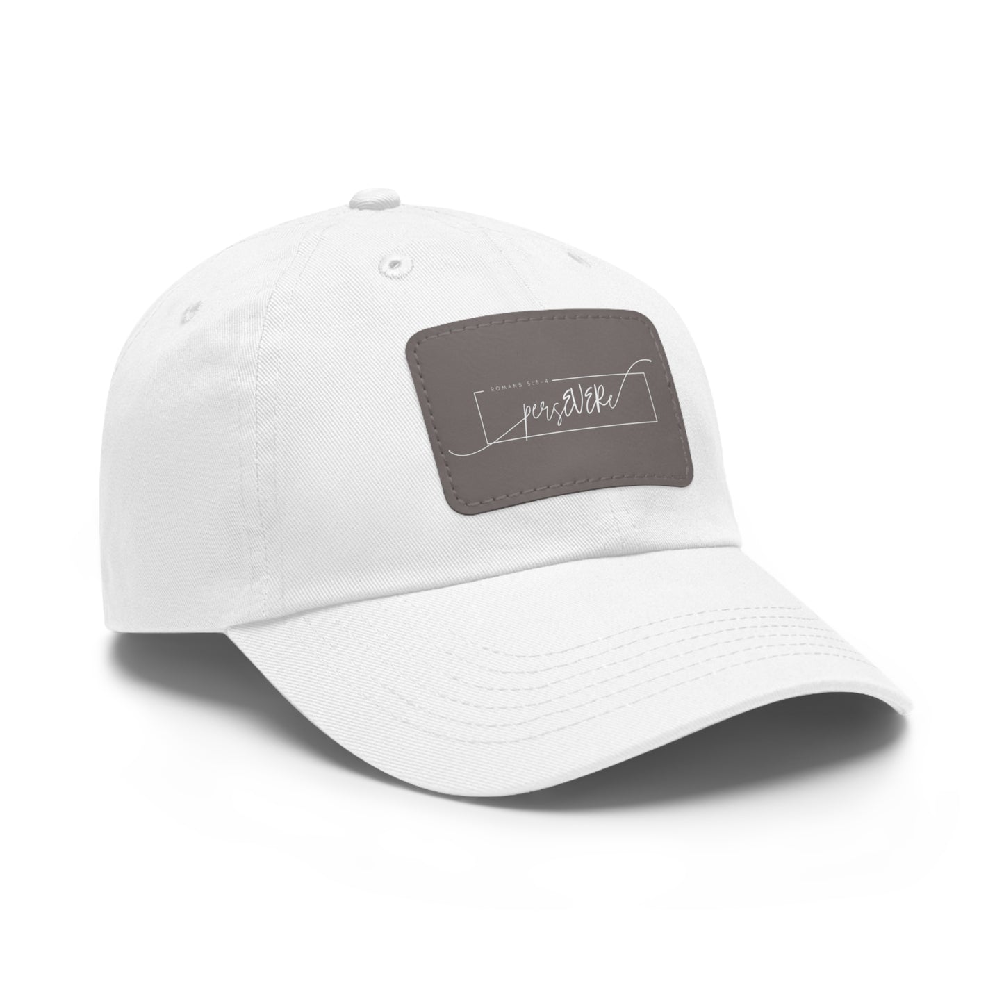 Persevere Dad Hat with Leather Patch (Rectangle)