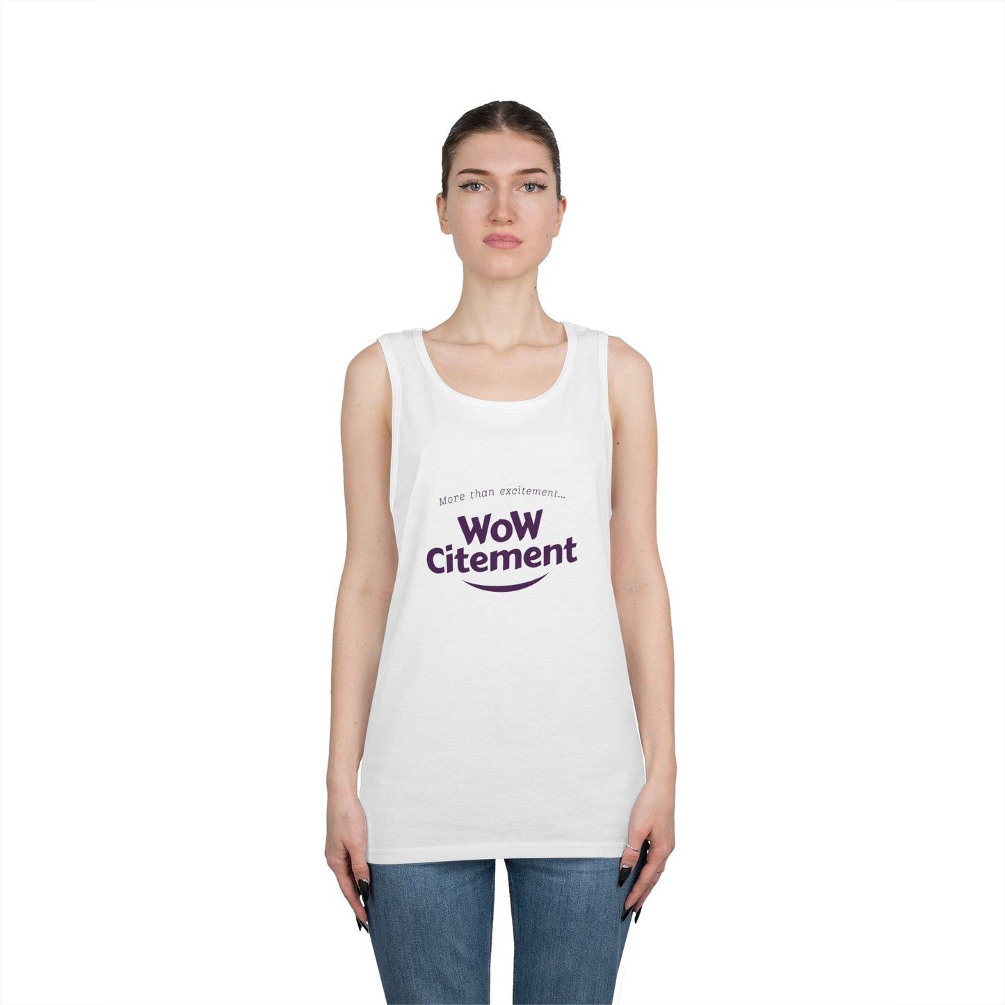 WoWcitement Unisex Cotton Tank Top - Fun Summer Wear, Gift for Friends, Motivational Apparel, Casual Day Out, Beach Wear, Workout Top