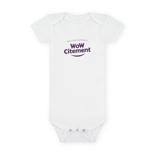 Baby Short Sleeve Onesie with Wowcitement design - Cute Baby Gift, Funny Baby Bodysuit, Newborn Announcement Outfit, Birth Celebration Clothing, Baby Shower Gift