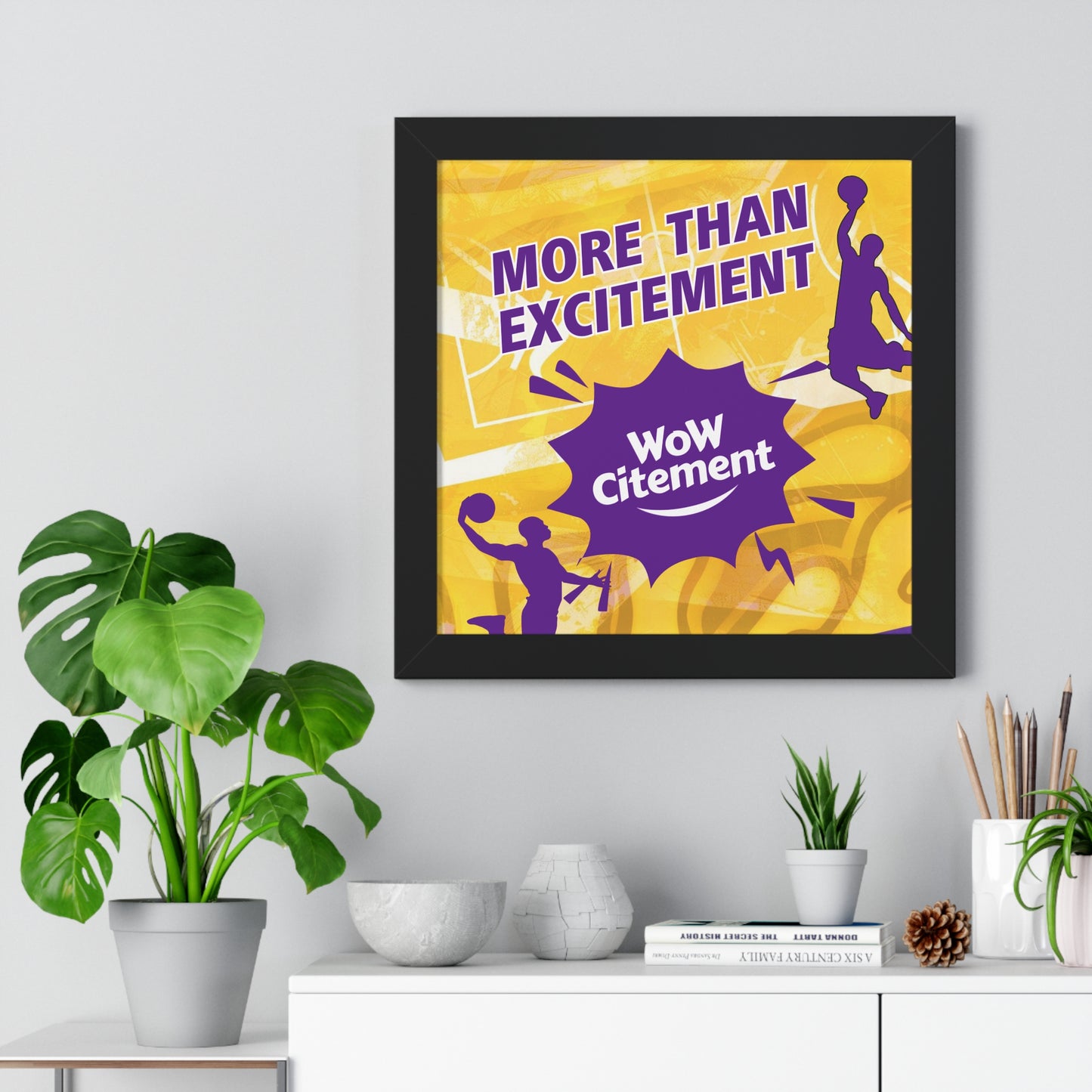 Vertical Poster  with Energetic Wowcitement Design - Perfect for Sports Lovers, Game Room Decor, or Gifts, Framed Vertical Poster, More Than Excitement, [...]