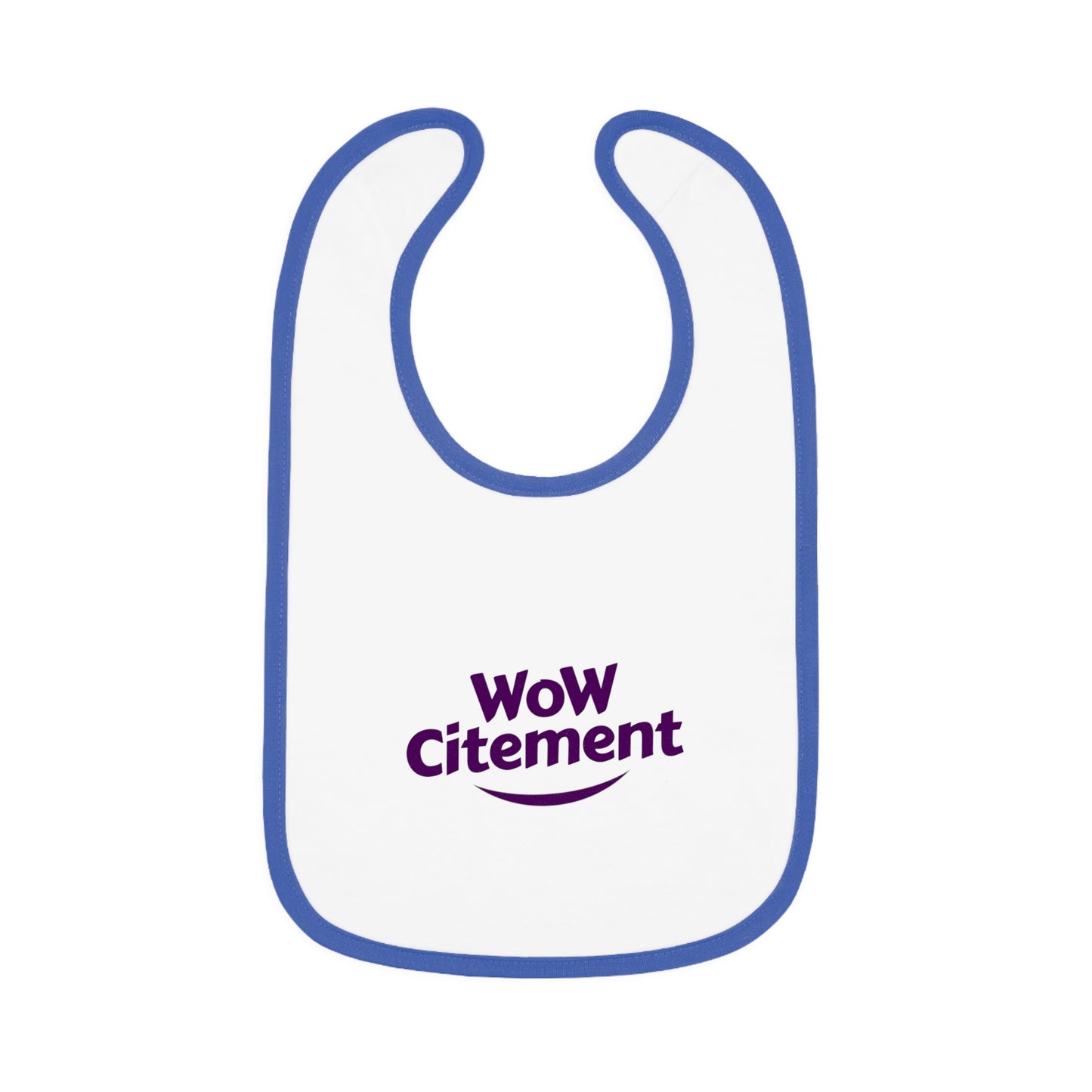 Wowcitement Baby Bib - Fun Contrast Trim Jersey Bib for Mess-Free Meals