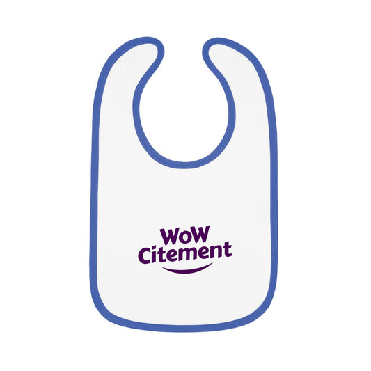 Wowcitement Baby Bib - Fun Contrast Trim Jersey Bib for Mess-Free Meals