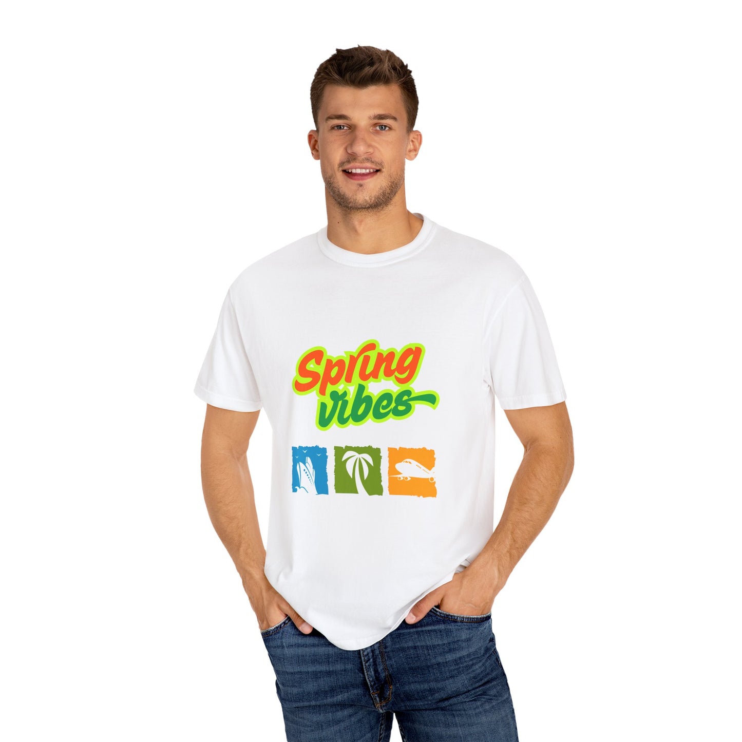 Spring Vibes Unisex Garment-Dyed T-shirt