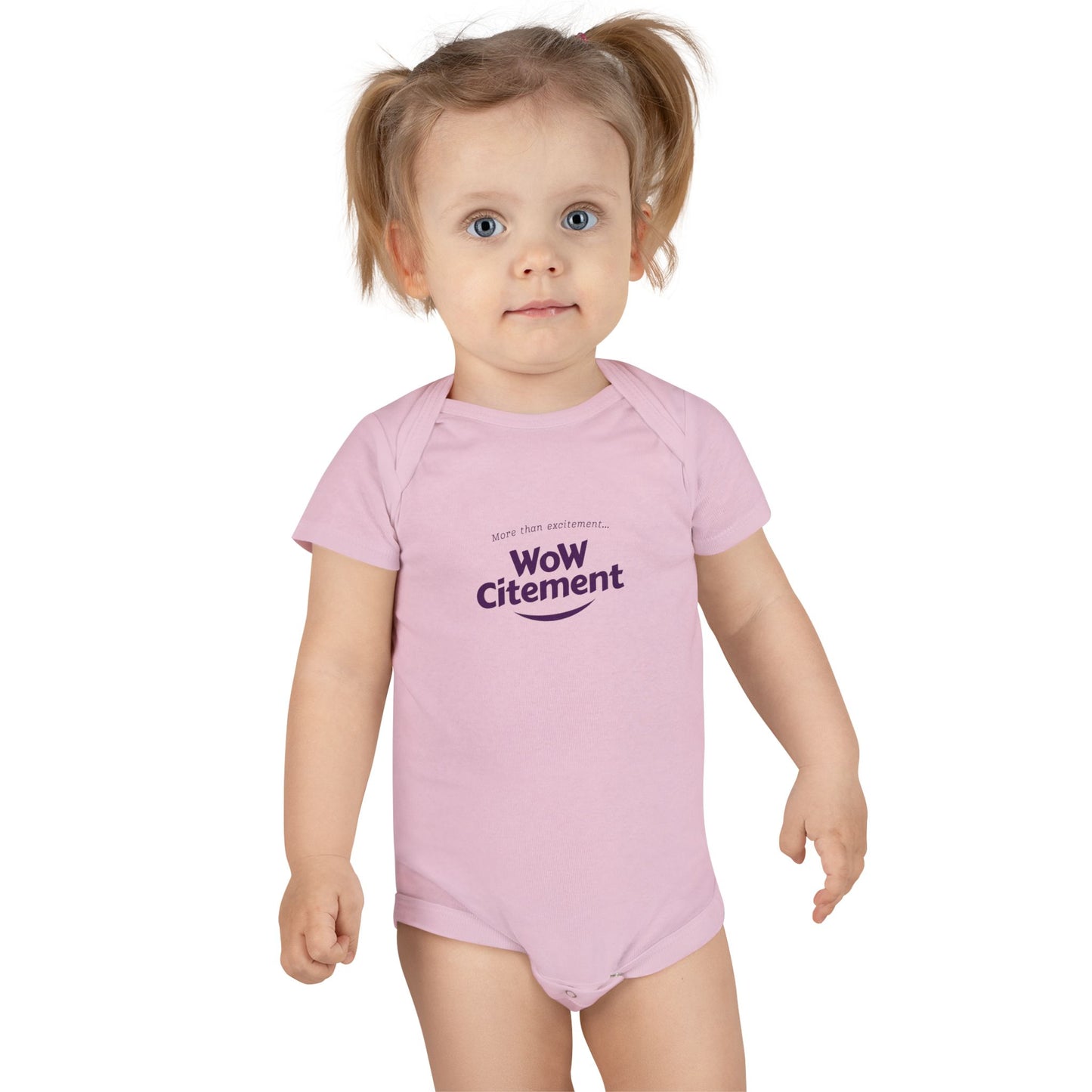Baby Short Sleeve Onesie with Wowcitement design - Cute Baby Gift, Funny Baby Bodysuit, Newborn Announcement Outfit, Birth Celebration Clothing, Baby Shower Gift