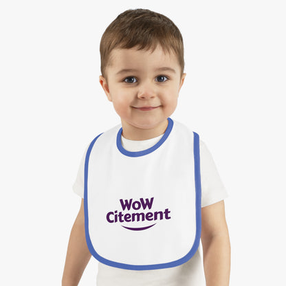 Wowcitement Baby Bib - Fun Contrast Trim Jersey Bib for Mess-Free Meals