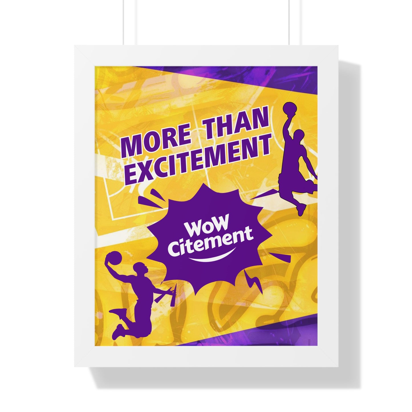 Vertical Poster  with Energetic Wowcitement Design - Perfect for Sports Lovers, Game Room Decor, or Gifts, Framed Vertical Poster, More Than Excitement, [...]