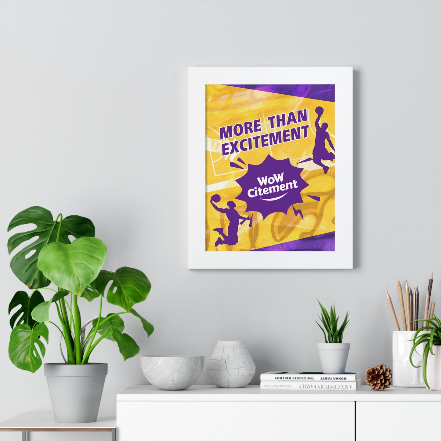 Vertical Poster  with Energetic Wowcitement Design - Perfect for Sports Lovers, Game Room Decor, or Gifts, Framed Vertical Poster, More Than Excitement, [...]