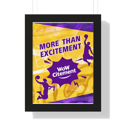 Vertical Poster  with Energetic Wowcitement Design - Perfect for Sports Lovers, Game Room Decor, or Gifts, Framed Vertical Poster, More Than Excitement, [...]
