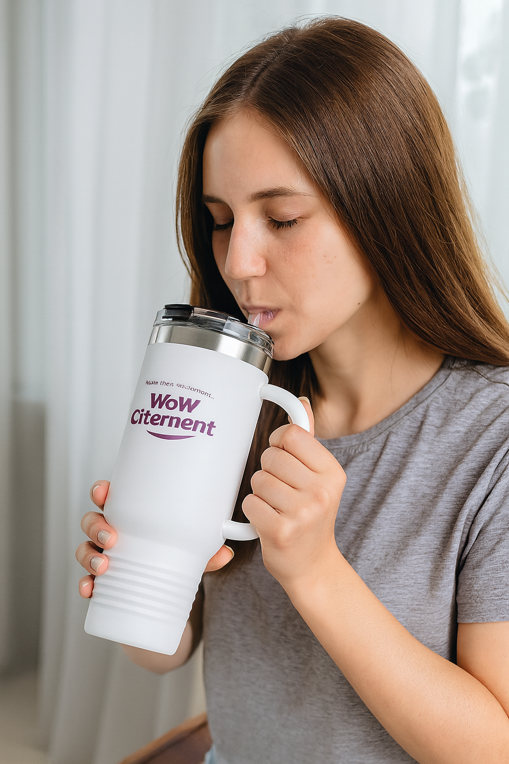 Wowcitement Insulated Travel Mug - Perfect for Coffee Lovers, On-the-Go Hydration, Gift for Travelers, BPA-Free, 40oz